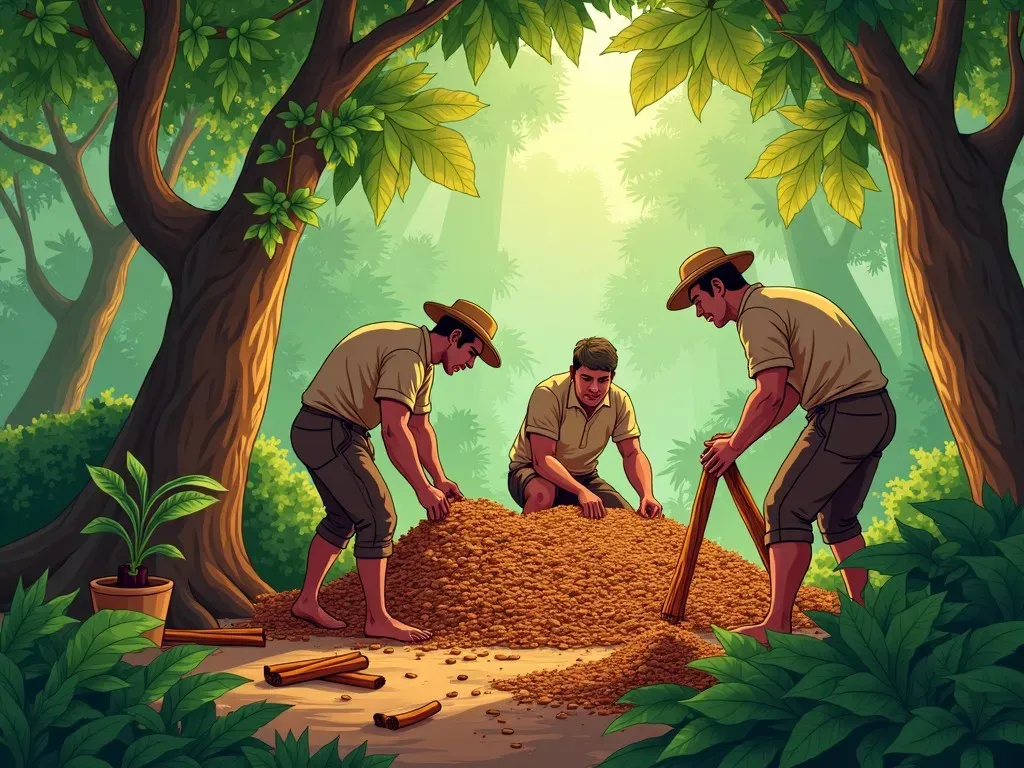 Cinnamon Harvesting Process