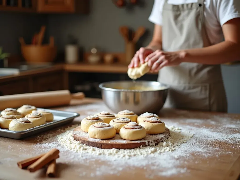 Cinnamon Roll Baking Process