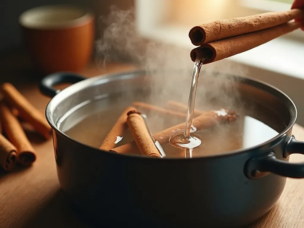 Cinnamon in Boiling Water