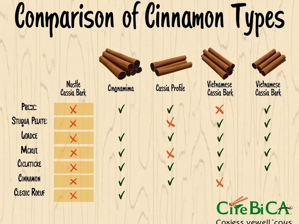 Comparison of Cinnamon Types