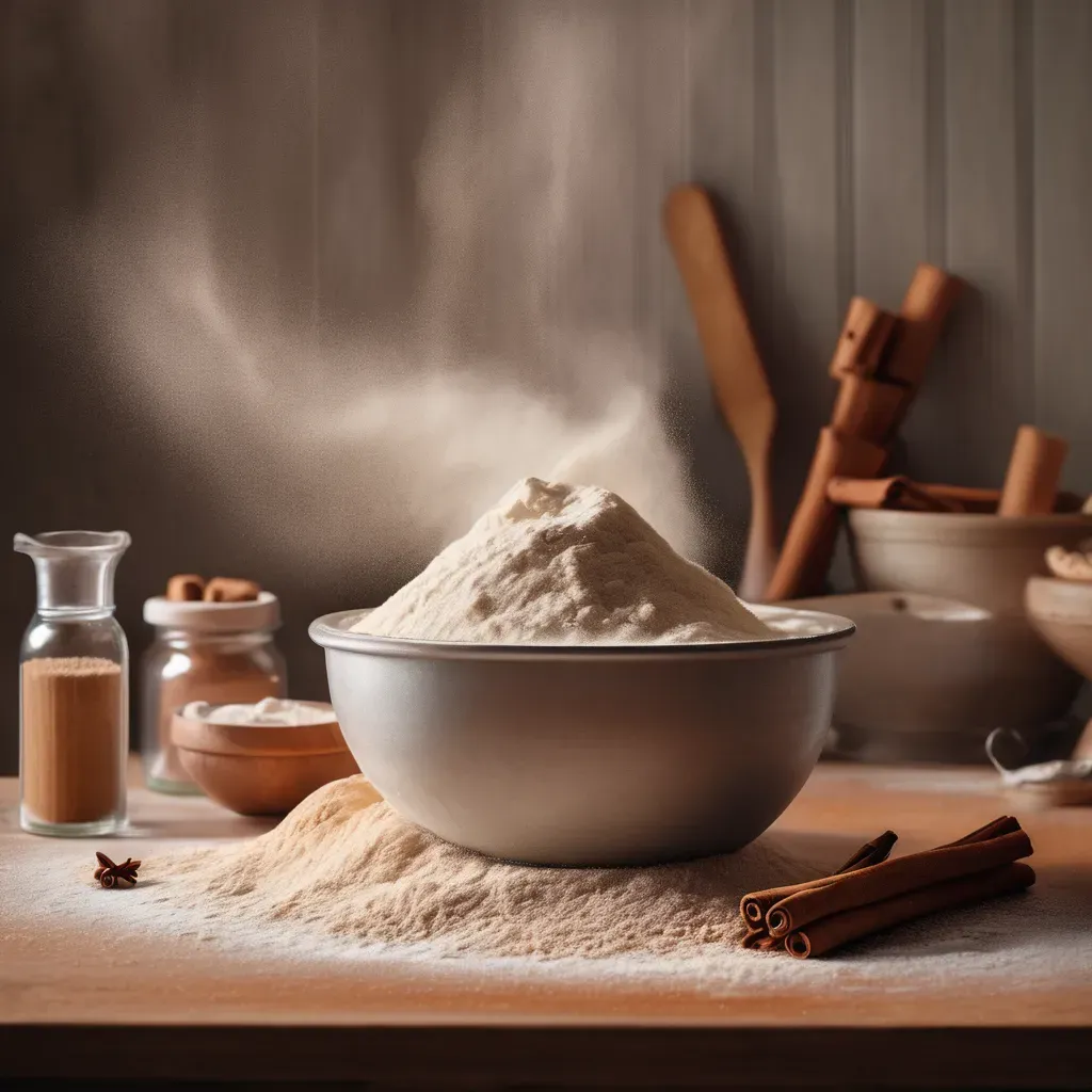 Mixing ingredients for no knead cinnamon rolls