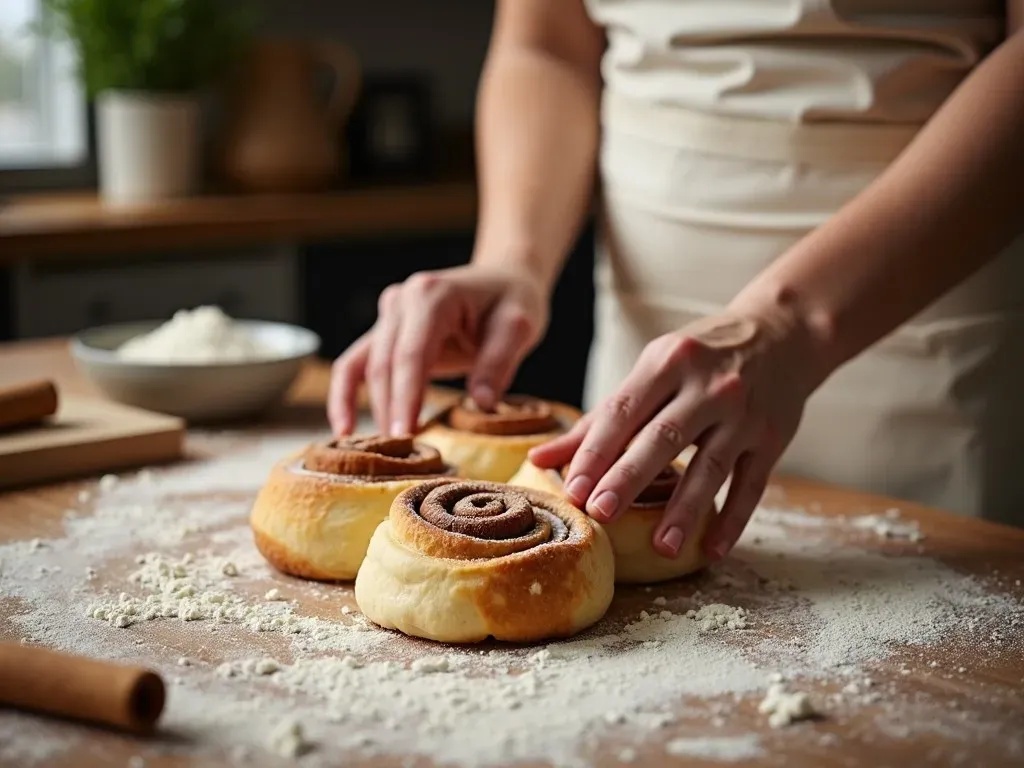 Shaping Cinnamon Rolls