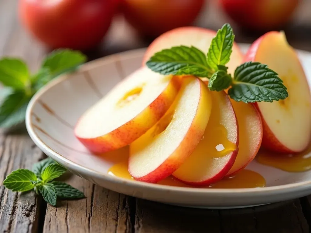 Sliced Apples with Honey